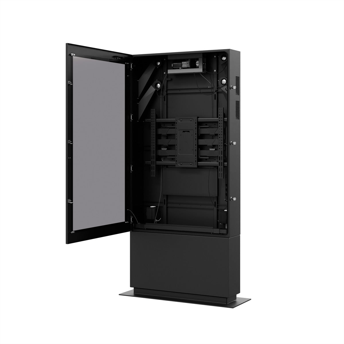 Hagor Digital-Signage-Stand – wetterfest, abschliessbar, mit Klimasystem – Stahl, schwarz – SOPK