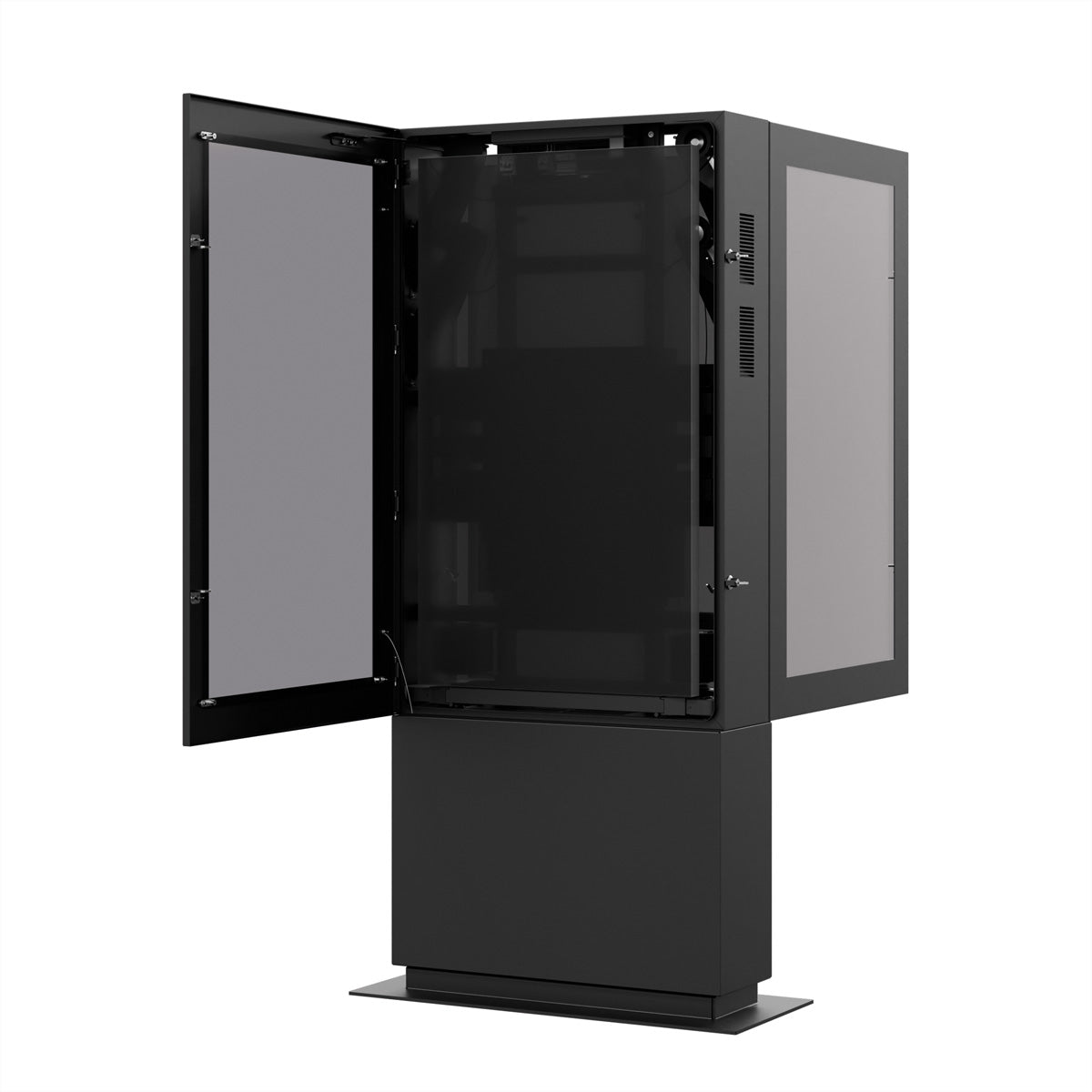 Hagor Bodenständer – 50–55" – Diebstahlsicherung, mit Belüftung – für Hochformat-Displays – SOPK 55, Schwarz