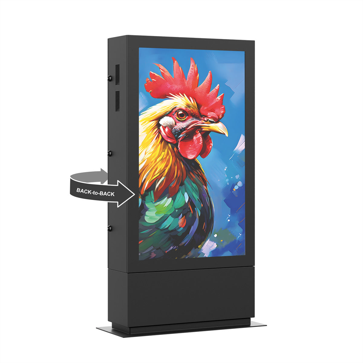 Hagor Digital-Signage-Stand für 75" Displays – wetterfest, vandalismussicher, abschliessbar – Stahl, schwarz