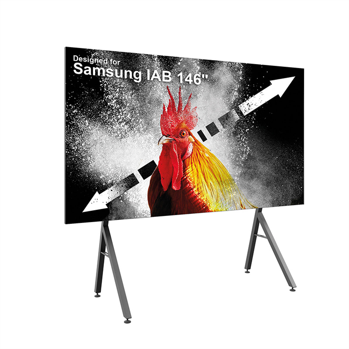 Hagor Bodenständer – 146" – Höhenverstellbar, für Samsung IAB 146" – Schwarz