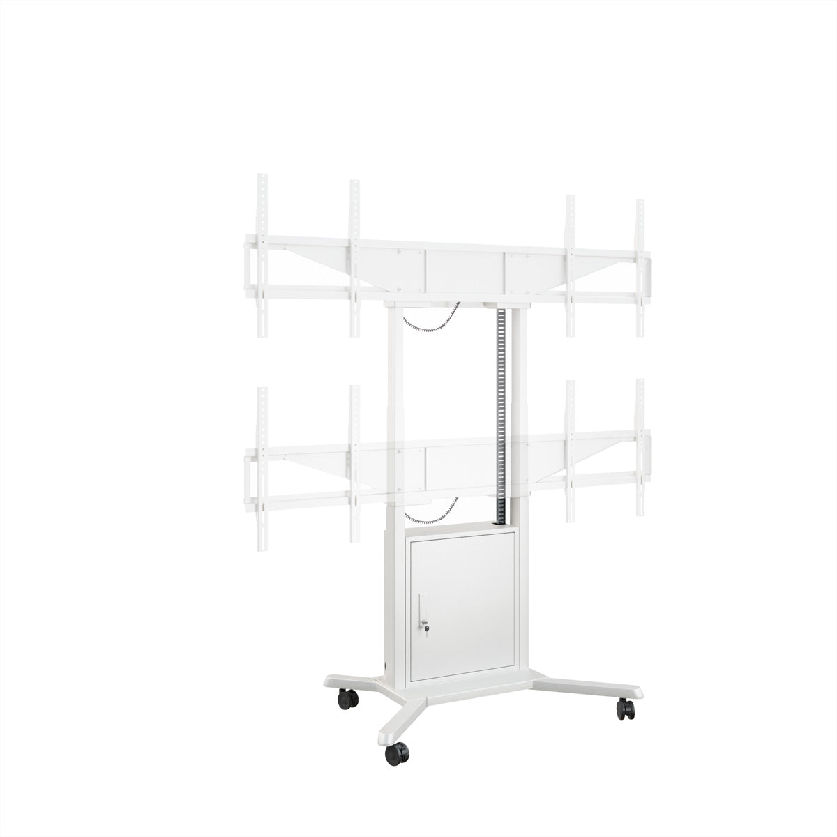 Hagor Digital-Signage-Stand für 46–65" Displays – 2 Monitore, motorisiert, höhenverstellbar, mit Rollen, abschliessbar