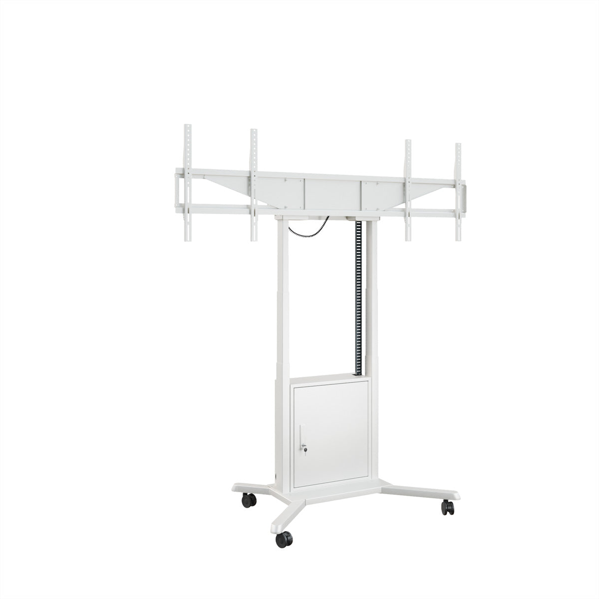 Hagor Digital-Signage-Stand für 46–65" Displays – 2 Monitore, motorisiert, höhenverstellbar, mit Rollen, abschliessbar
