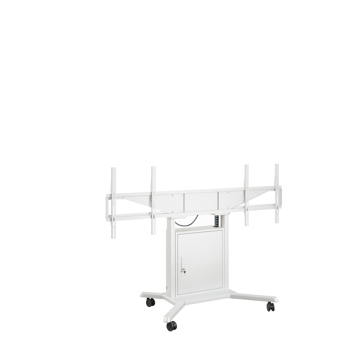 Hagor Digital-Signage-Stand für 46–65" Displays – 2 Monitore, motorisiert, höhenverstellbar, mit Rollen, abschliessbar