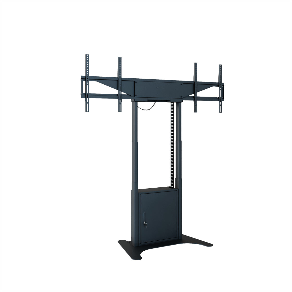 Hagor Bodenständer – 46–65" – VESA 400×400–600×400 – bis 120 kg, Motorisiert, für 2 Displays – Twin Lift FS-DB