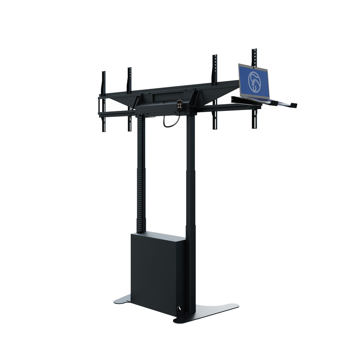 Hagor Bodenständer – 46–65" – VESA 400×400–600×400 – bis 120 kg, Motorisiert, für 2 Displays – Twin Lift FS-DB