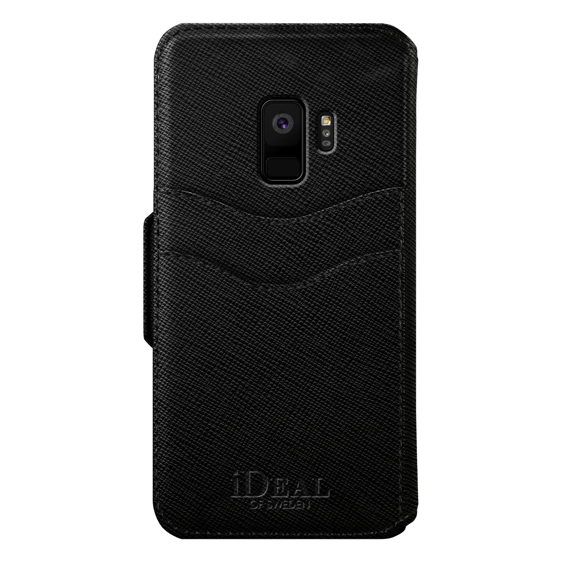 Ideal of Sweden – Booklet-Hülle Saffiano – für Samsung Galaxy S9 – schwarz – mit Kartenfach, Magnetverschluss