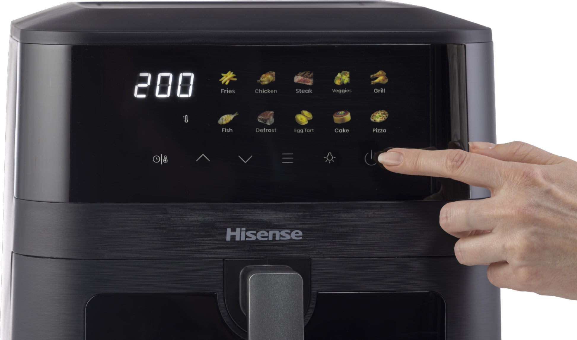 Hisense Heissluftfritteuse HAF2100DCD – 7,7 l, 10 Programme, 2100 W – schwarz