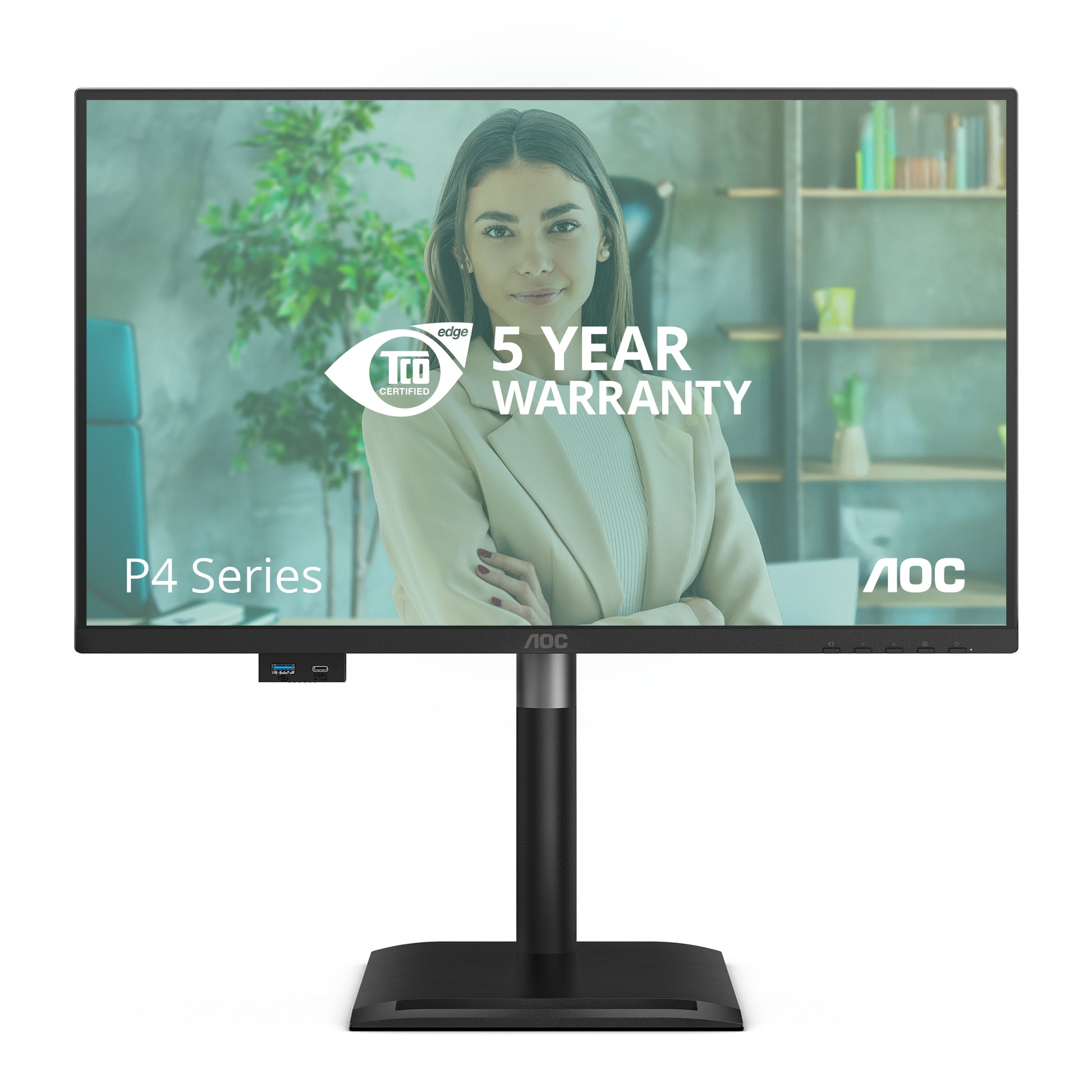 AOC 24P4CV – Monitor, 23,8" 1920 × 1080 (Full HD), IPS, 120 Hz, KVM, VESA 100 × 100, Schwarz