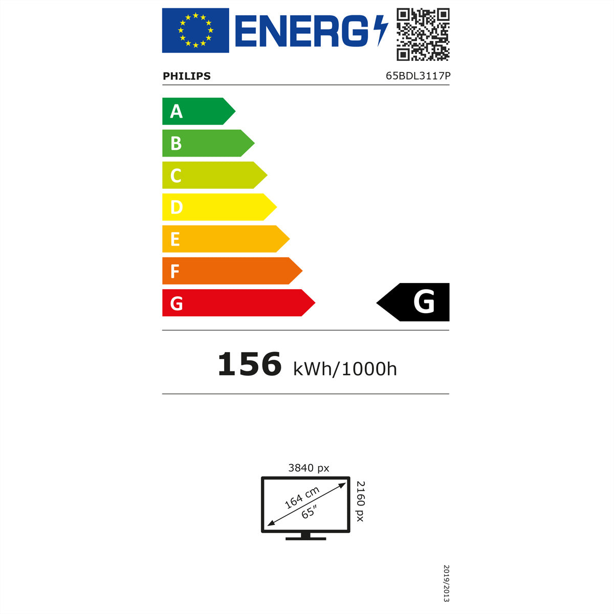 Philips 65BDL3117P/00 – 65" 4K Ultra HD Signage-Display, 700 cd/m², 24/7, Schwarz