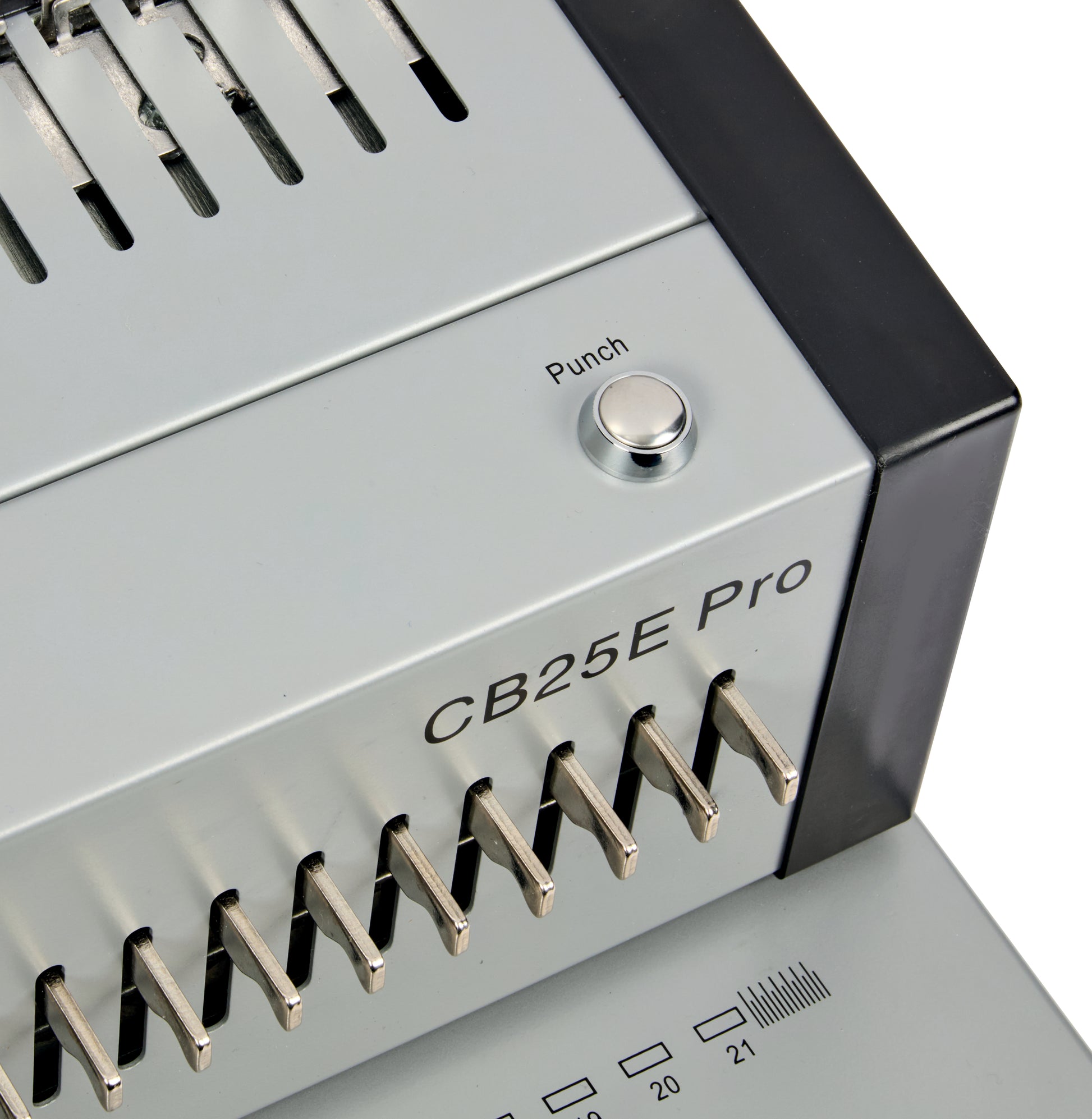 GBC CB25E Pro Bindegerät – Plastikbindung, für 21-Loch, A4, 25 Blatt, Fusspedal