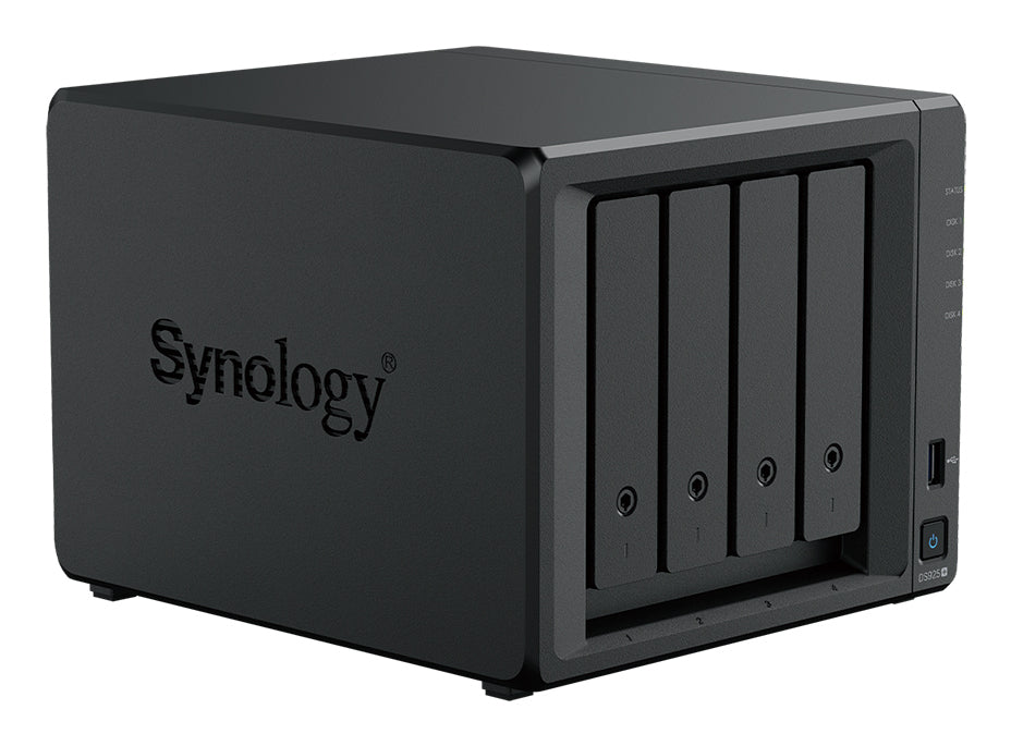 Synology DS925+ – 4-Bay Tower NAS – AMD Ryzen V1500B, 4 GB RAM, 2.5GbE, 16 TB HDD vorinstalliert