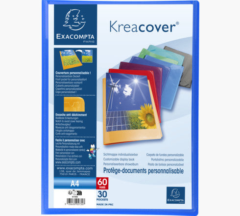 Exacompta Sichtbuch Kreacover A4, 30 Hüllen, PP, assortiert – 12 Stück