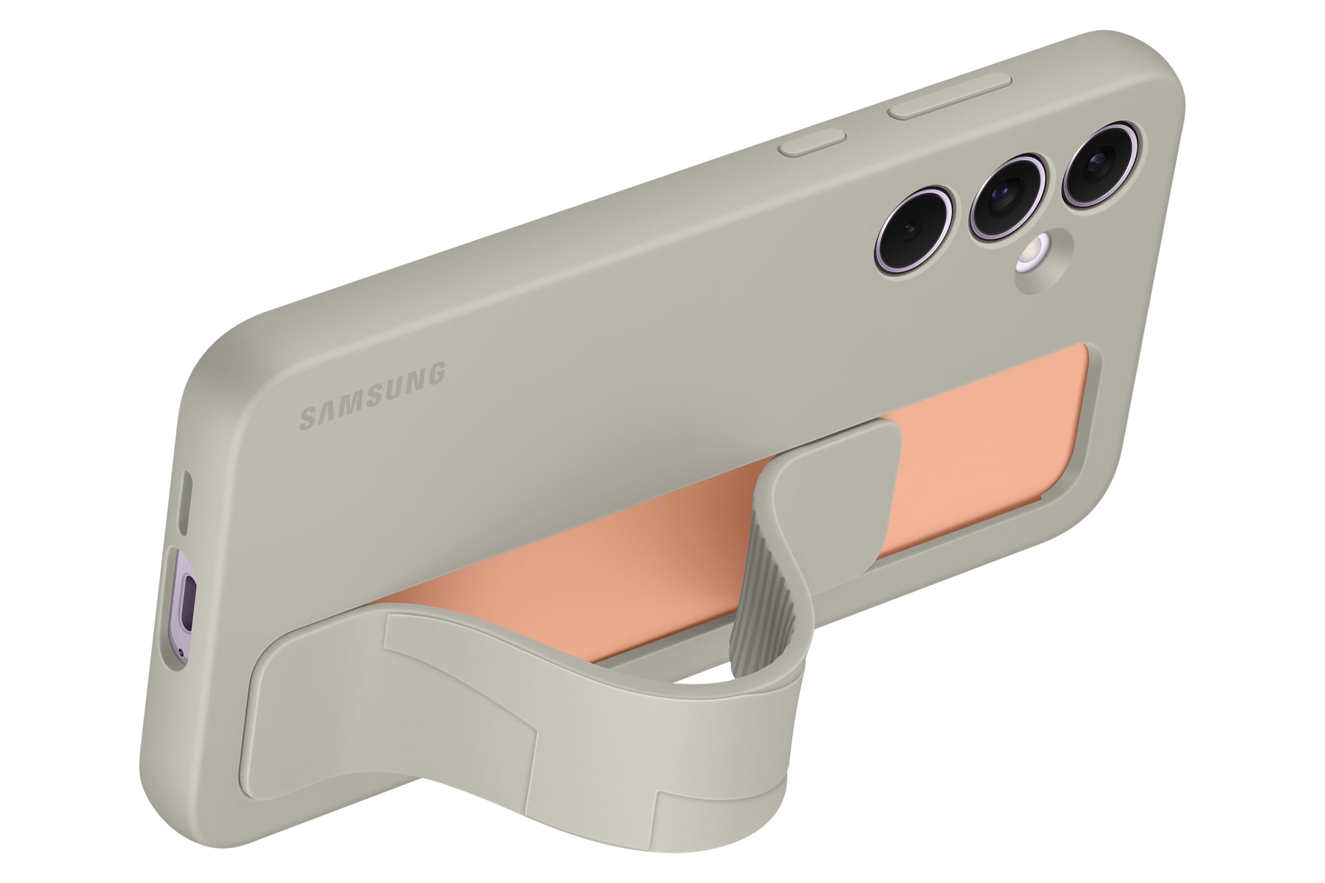 Samsung Backcover – für Samsung Galaxy A55 5G – grau – Silikon – mit Ständer, stossfest