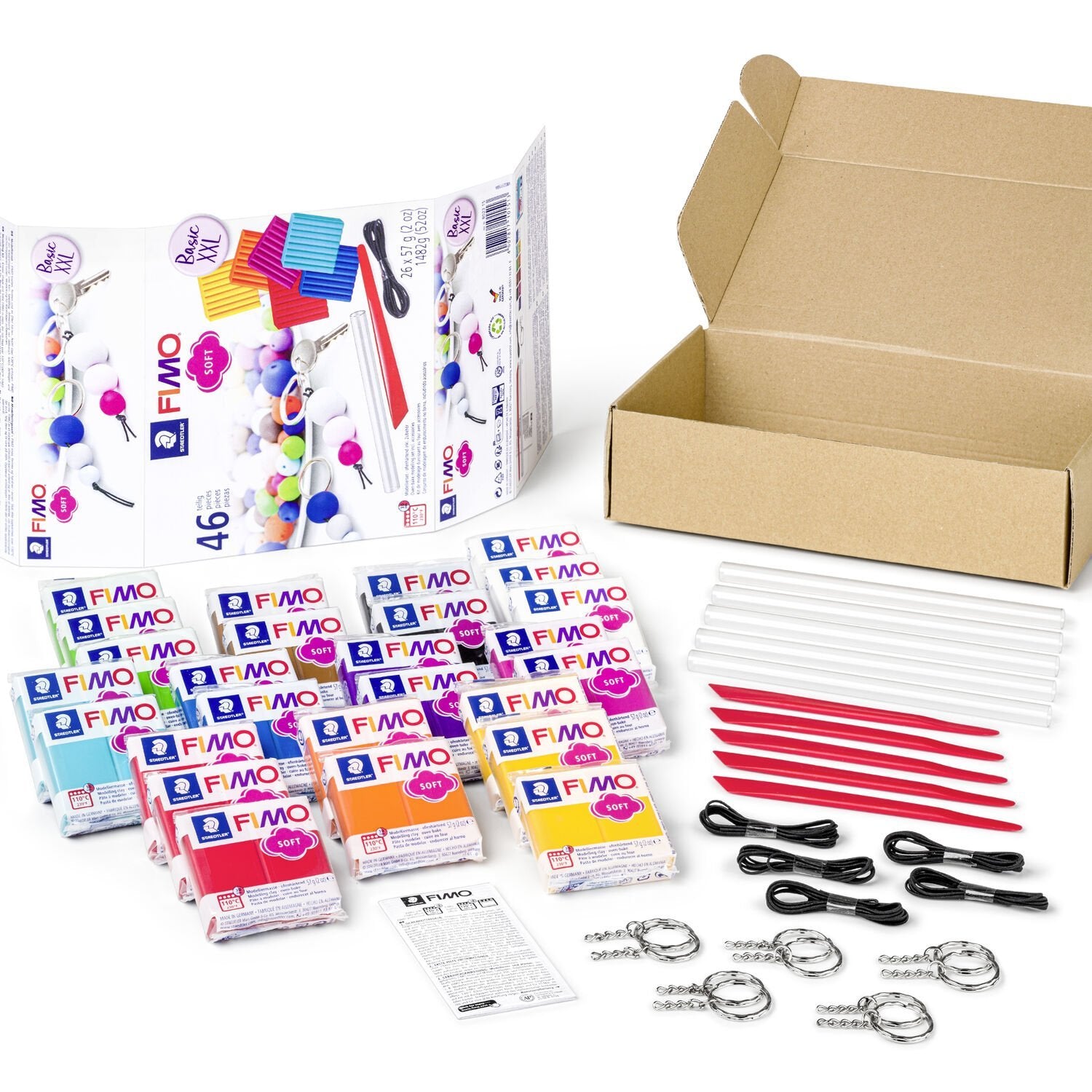 Staedtler FIMO Soft Basic XXL – Modelliermasse-Set (ofenhärtend) – 26 × 57 g – 46-teilig