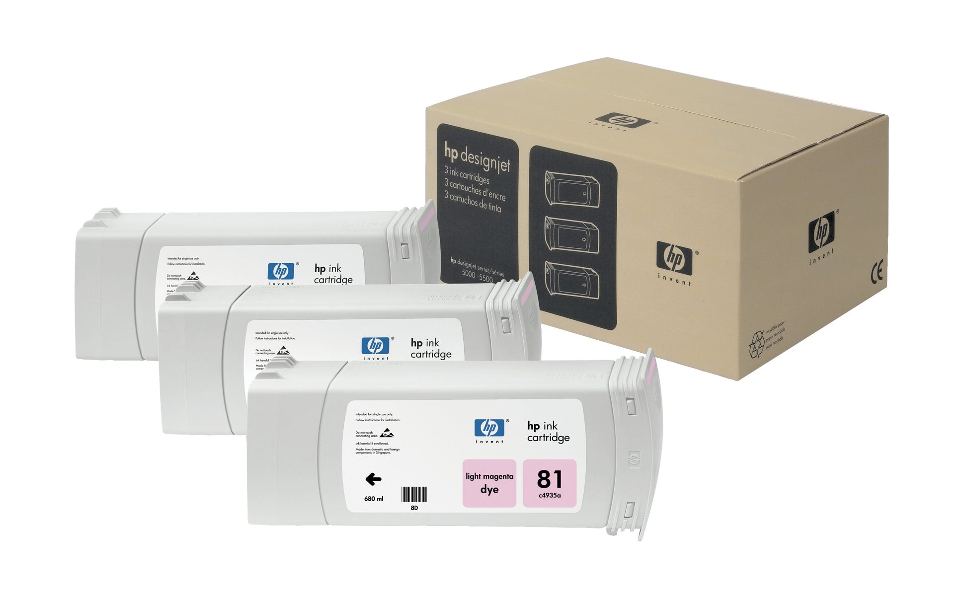HP Tintenpatronen-Multipack 81, Magenta, 3er-Pack