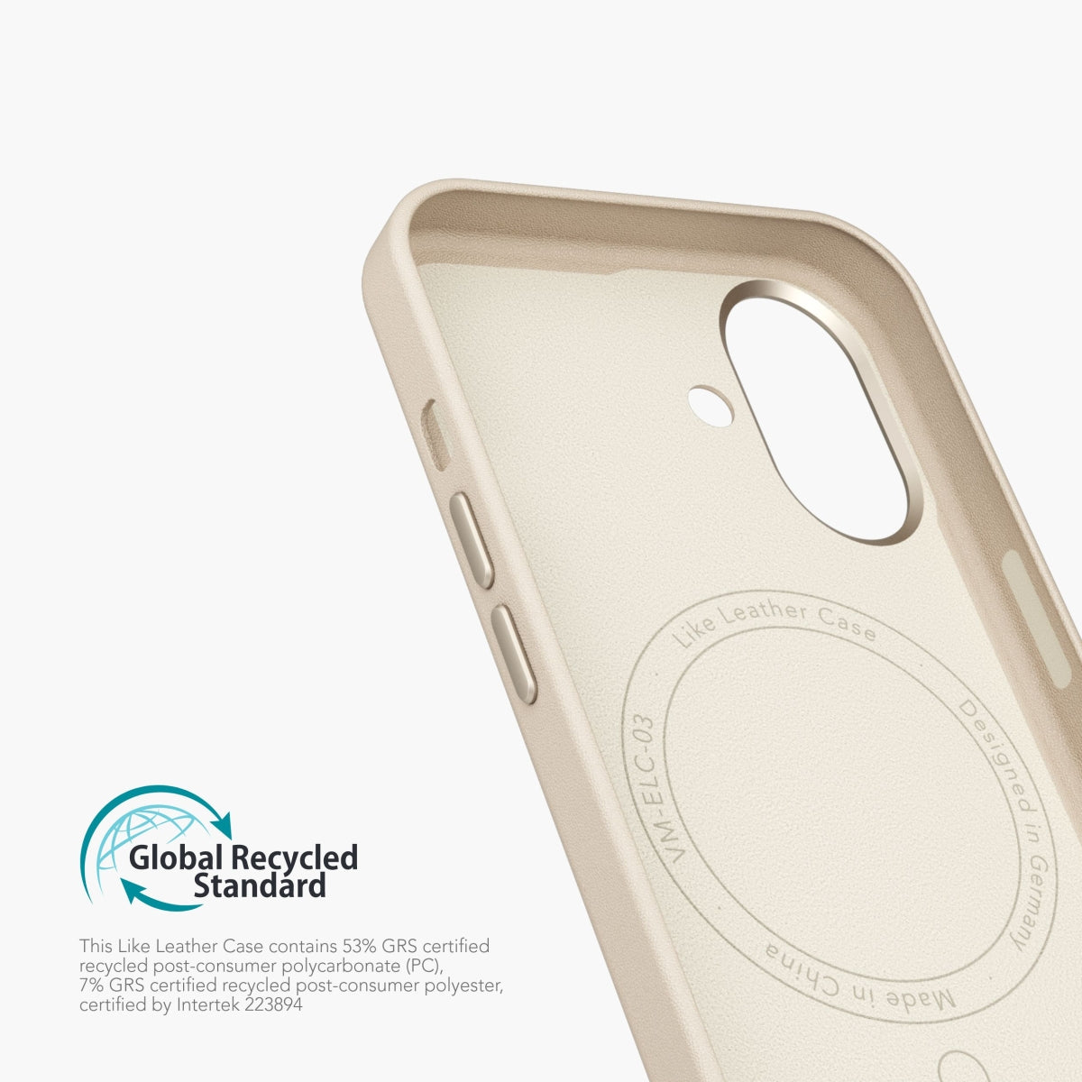Vonmählen Backcover – für Apple iPhone 16 – beige – Leder – MagSafe-kompatibel