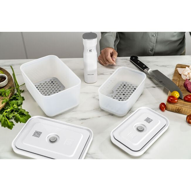 ZWILLING Vakuumierzubehör – 12 × 19 × 2,7 cm, für Vakuumierer, 2 Stk., Kunststoff, Grau