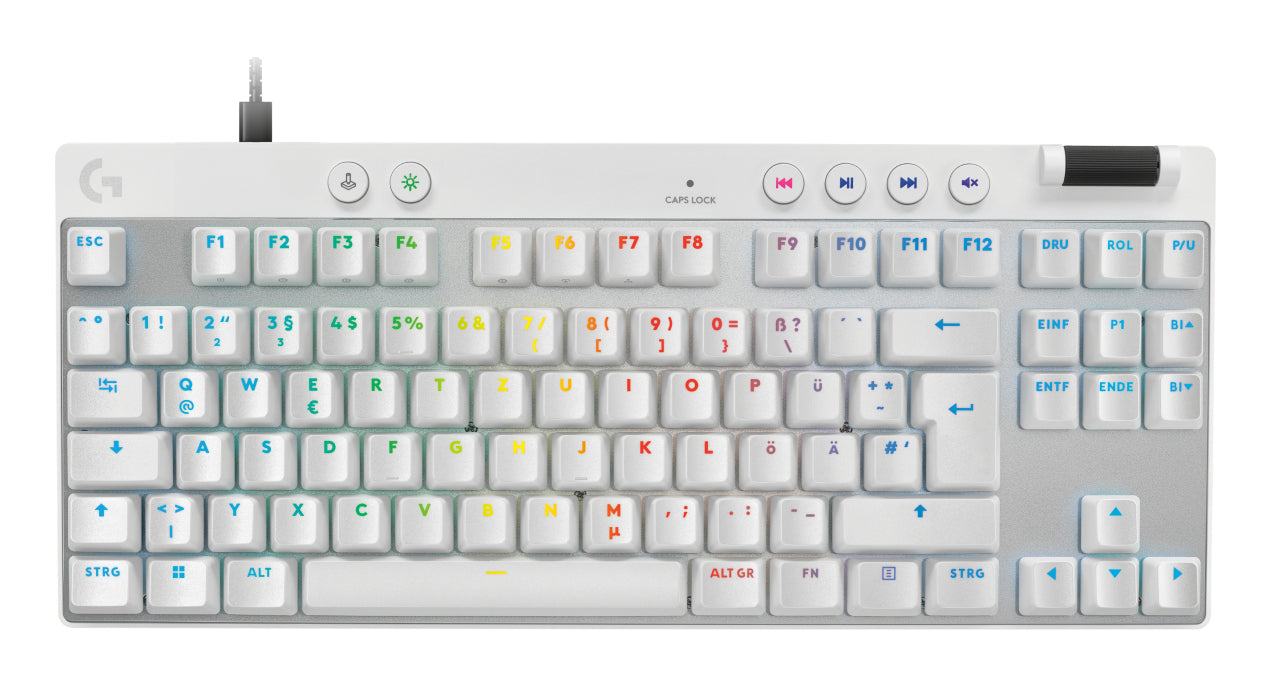 Logitech G PRO X TKL Rapid – Tastatur TKL – mechanisch – USB‑A – QWERTZ (DE) – beleuchtet – Weiss