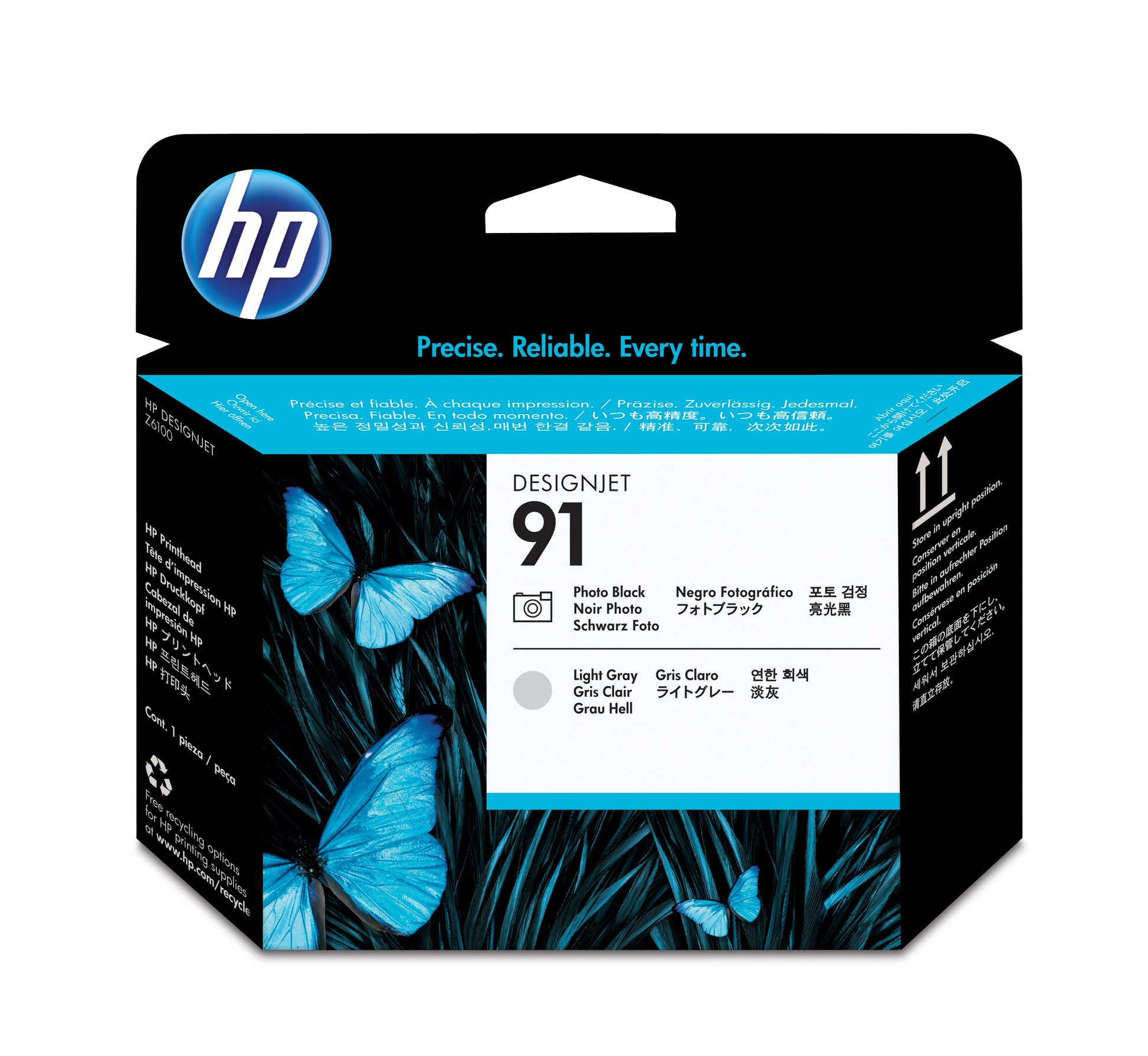 HP Value Pack Druckkopf + Tinte Nr. 91 – Schwarz, Hellgrau, 775 ml