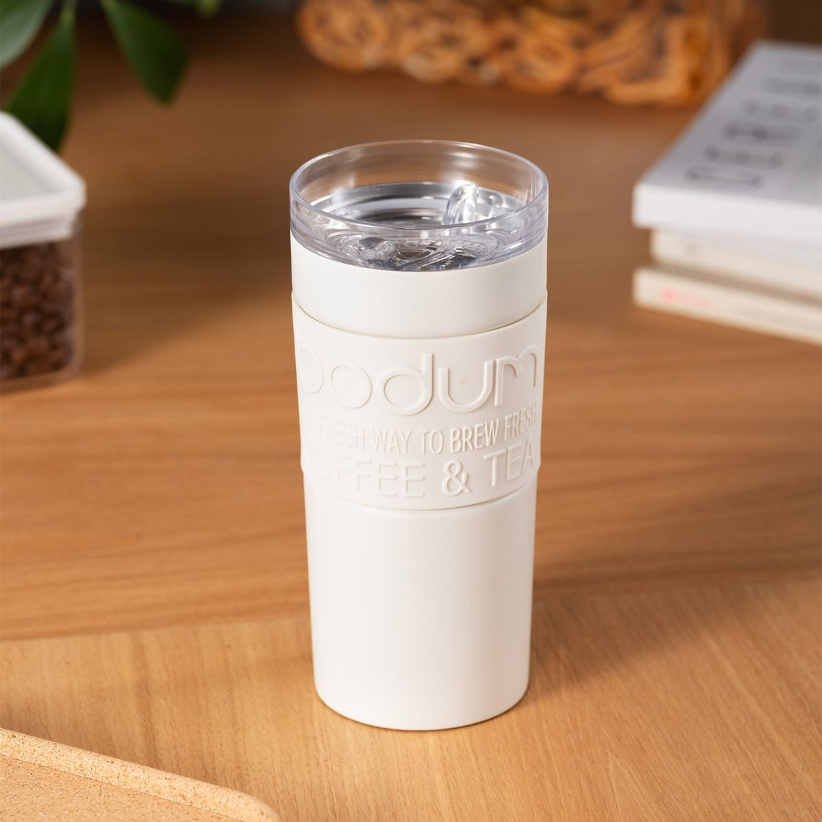 Bodum Travel Mug Thermobecher 350 ml – Doppelwandig, Kunststoff, Weiss