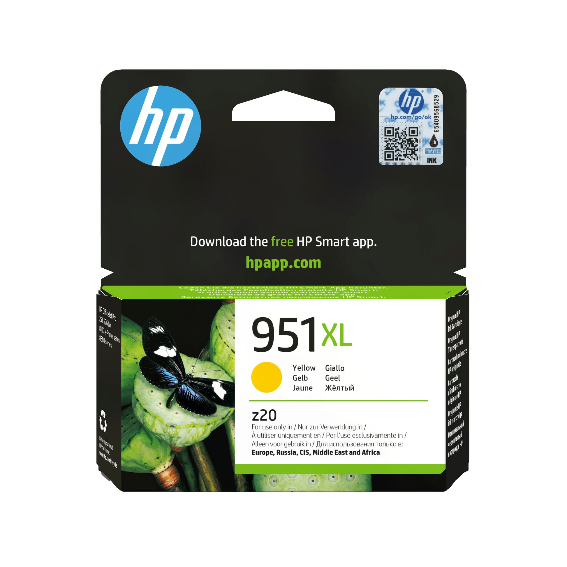 HP 951XL Gelbe Tintenpatrone (Original) – 1'500 Seiten – für HP OfficeJet Pro 8600/8610/8616
