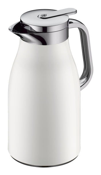 Alfi Thermoskanne Skyline – 1,5 l, H 30,5 cm, Edelstahl, Weiss matt, mit Deckel, Warmhaltezeit 12 h