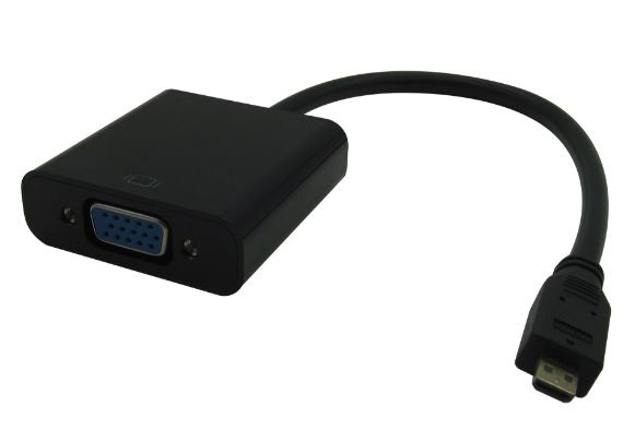Microconnect Micro-HDMI zu VGA Adapter – 1920 × 1080 @ 60 Hz, HDMI 1.4, 25 cm, aktiv, schwarz