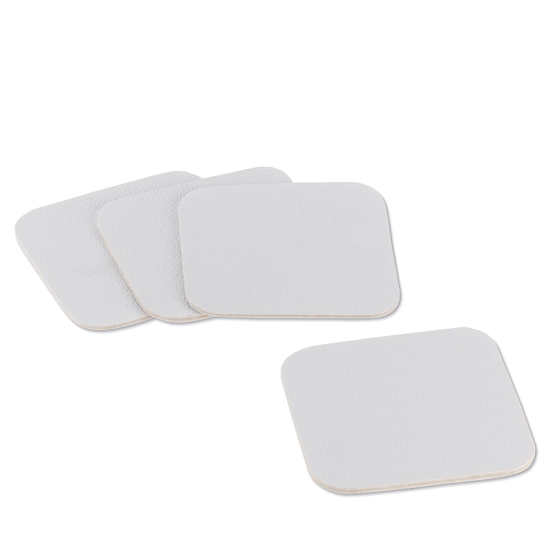 Kela Untersetzer Kimara – 4er Set, 10,0 × 10,0 × 0,2 cm, Kunstleder, Weiss, für Glas