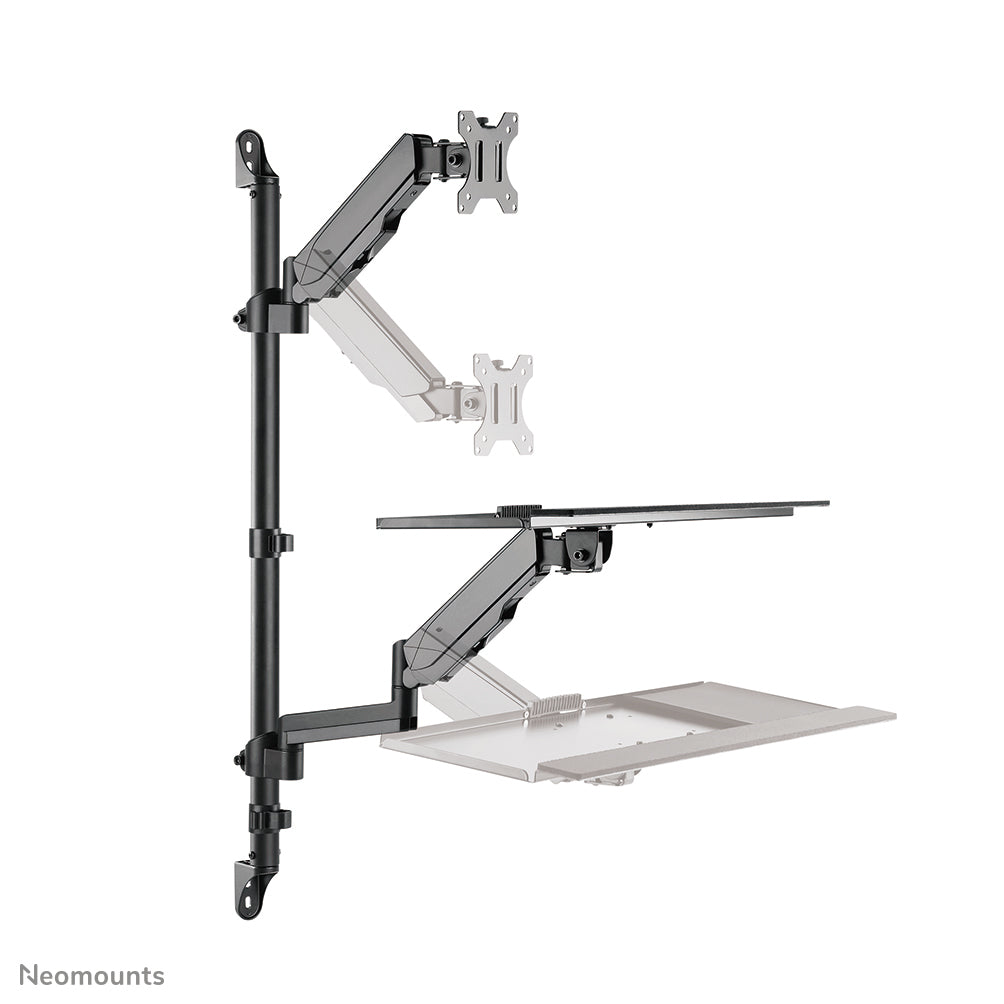 Neomounts WL90-325BL1 – Wandhalterung, bis 32", 1–9 kg, Gasfeder, Tastatur- & Mausplatte, Schwarz