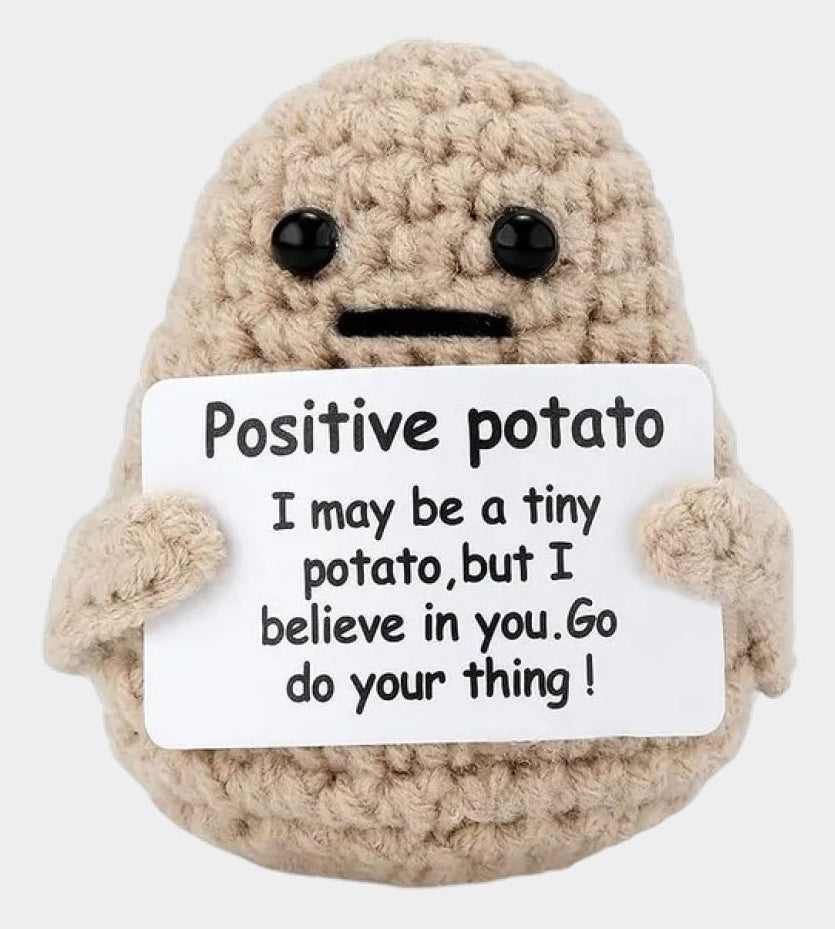 I am Creative Plüschtier Positive Potato – 7,5 × 5,5 cm – beige