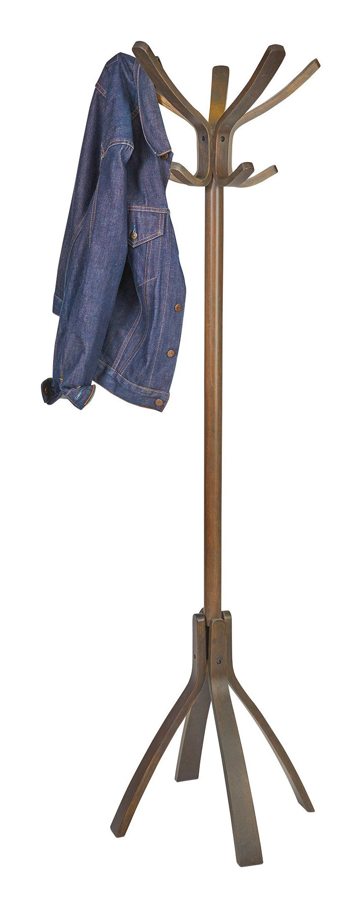 Alba Garderobenständer CAFE – 10 Haken, Höhe 176 cm, Holz