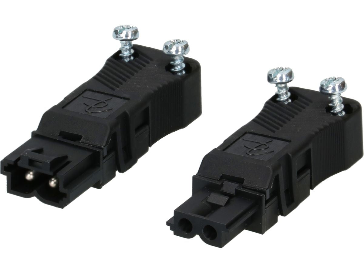 Max Hauri AG Max Hauri AC 164 Montagestecker – 2-polig, 16 A, 250 V, IP20, 18,4 × 51,1 mm, Schwarz