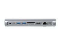 i-tec Laptop-Ständer – für Notebooks bis 15,6", mit USB-C-Dock (PD 100 W, Ethernet, HDMI, Kartenleser) – Grau
