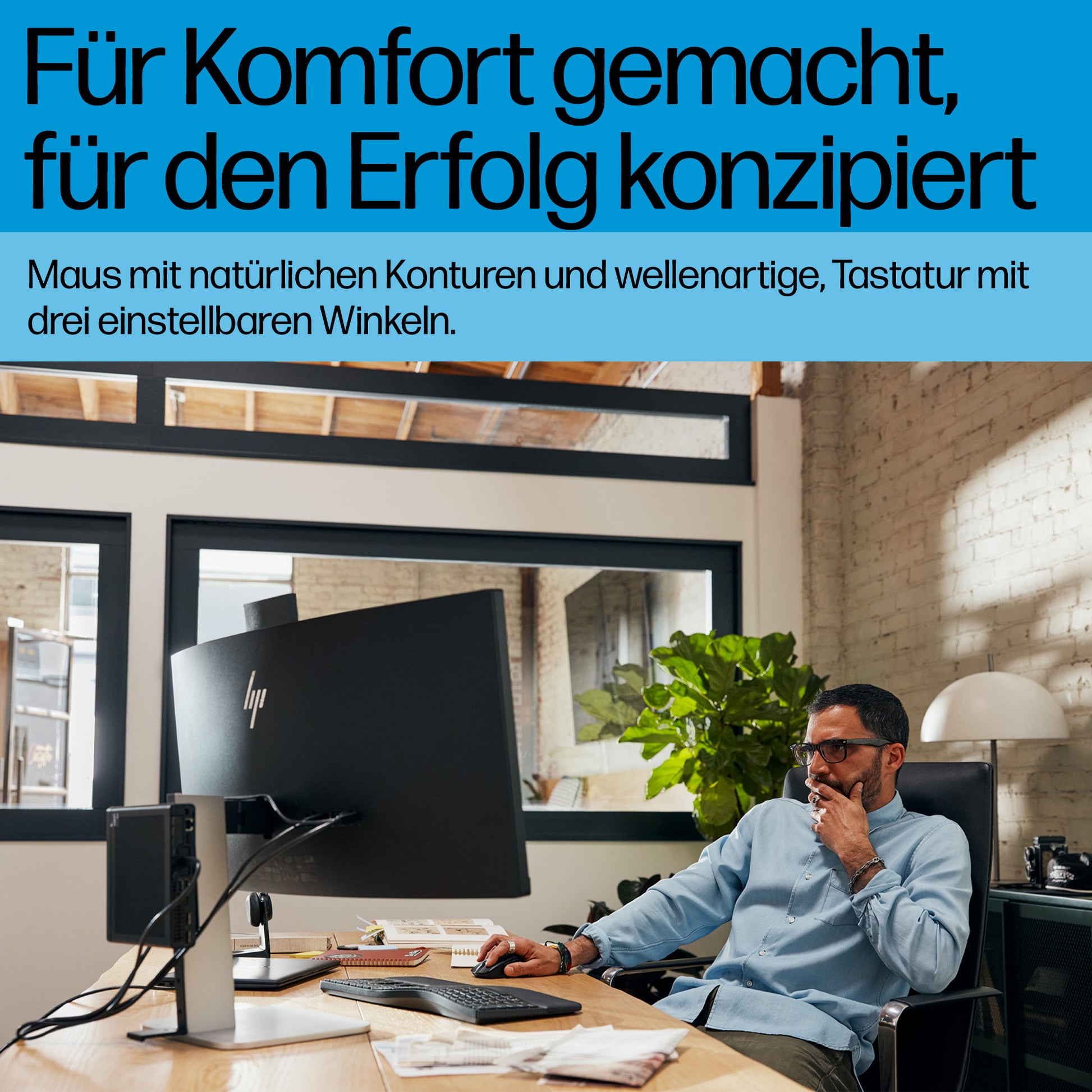HP 685 Comfort Dual-Mode – Tastatur-Maus-Set – Leise Tasten – Bluetooth & 2,4 GHz (USB-A Empfänger) – Schwarz