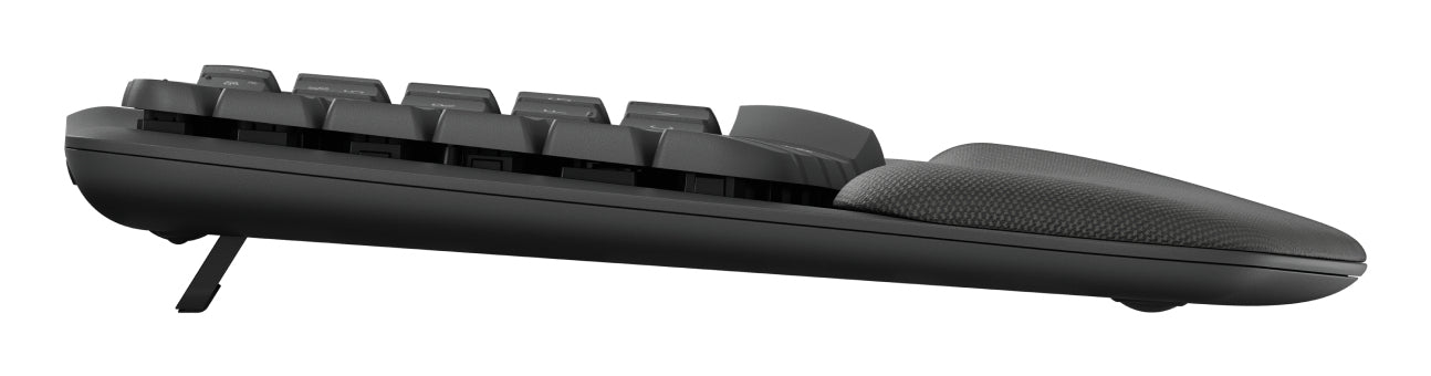 Logitech Wave Keys Ergonomisch Central-419 – Tastatur, Kabellos (Bluetooth/2,4 GHz), DE-Layout (DE), Ergonomisch
