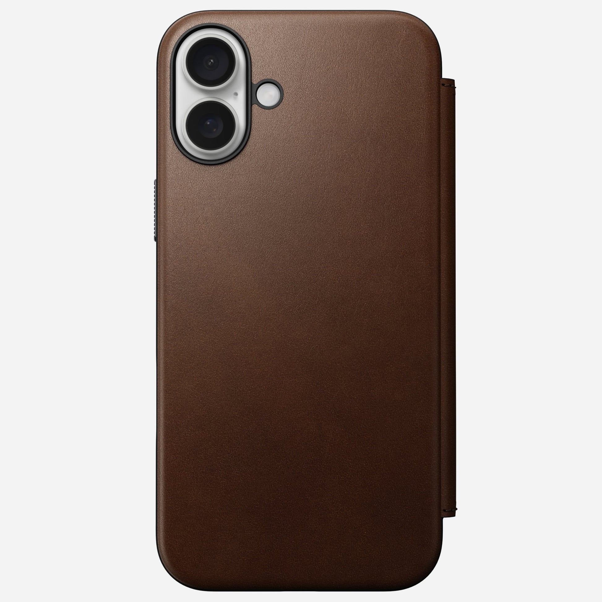 Nomad Booklet-Hülle – für Apple iPhone 16 Plus – Braun – Leder – MagSafe-kompatibel, mit Kartenfach
