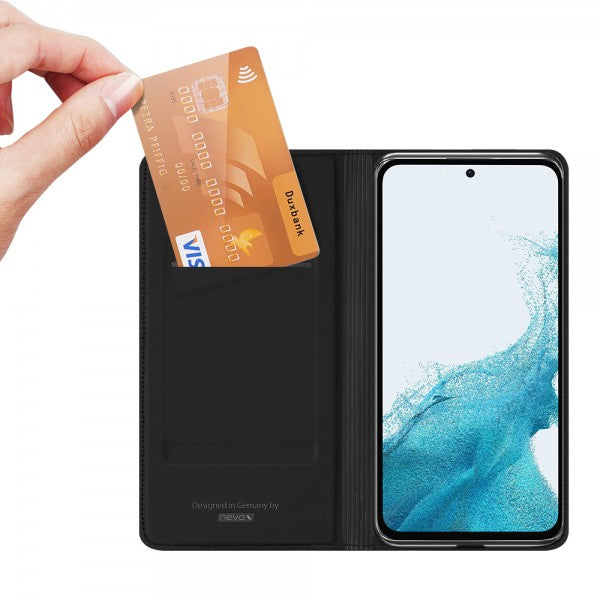 Nevox Vario Series Folio – für Samsung Galaxy A54, Schwarz, Kunstleder/TPU, 1 Kartenfach, mit Ständer