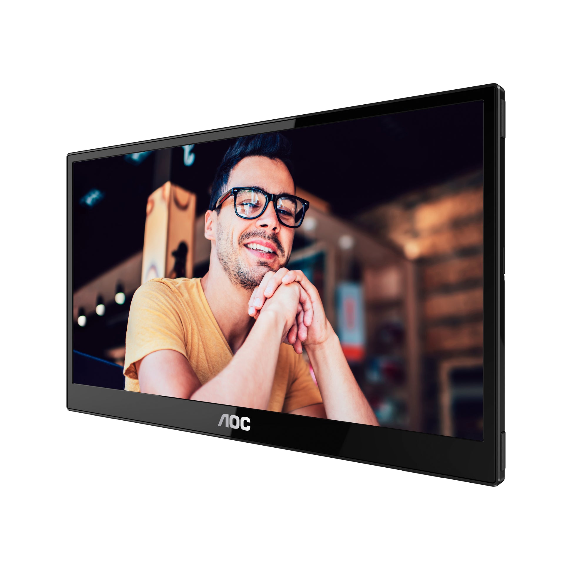 AOC 16T3EA – Portabler Monitor, 15,6", 1920 × 1080 (Full HD), IPS, 60 Hz, 250 cd/m², VESA 75 × 75, Schwarz