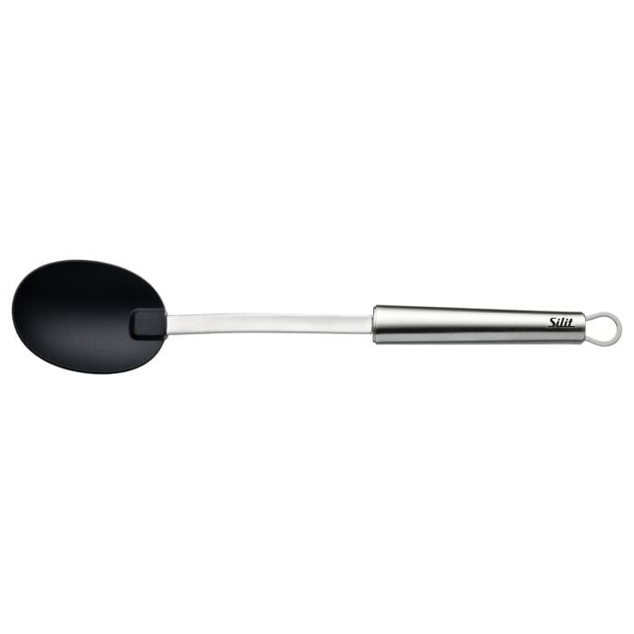 Silit Servierlöffel 34 cm, Kunststoff/Edelstahl (Griff 18/10), Schwarz/Silber, spülmaschinenfest, Aufhänger