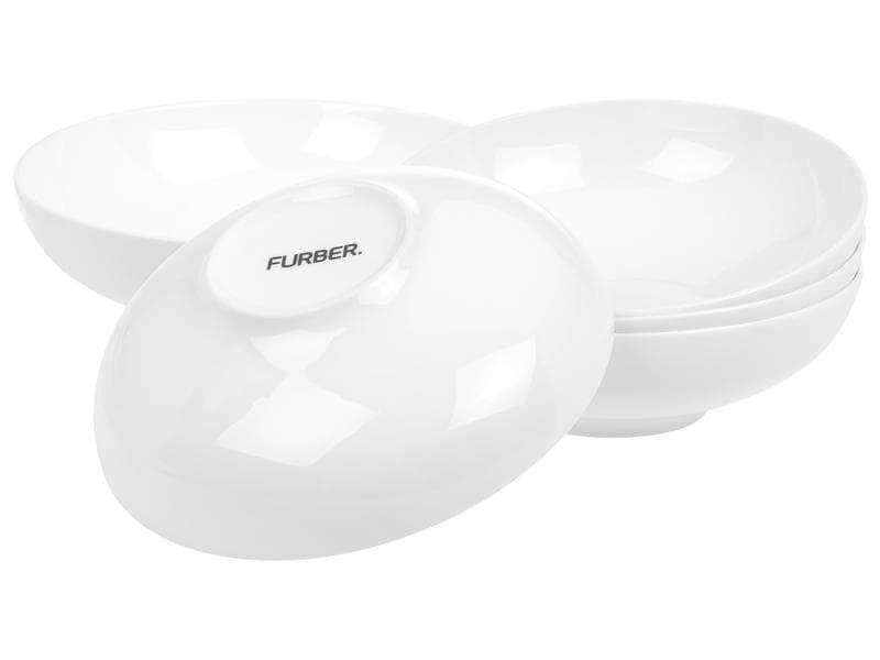 Furber. Furber Suppenschüsseln – 6er Set, 800 ml, Ø 20,5 cm, H 6,3 cm, Knochenporzellan