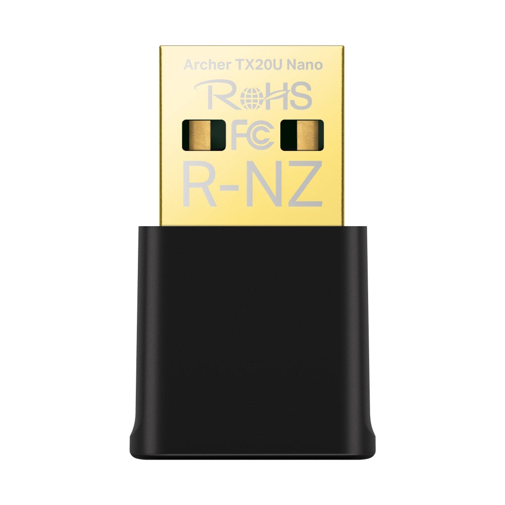 TP-Link Archer TX20U Nano – USB-WLAN-Adapter – Wi-Fi 6 Dual-Band (2,4/5 GHz), 1,8 Gbit/s, USB 2.0, Schwarz