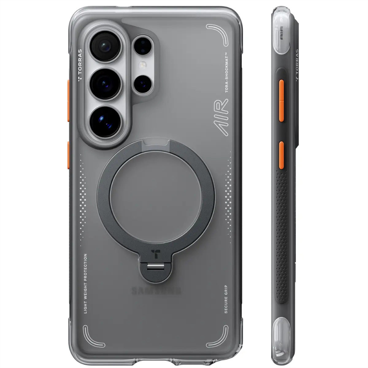 Torras Ostand Q3 Air Rückcover – für Samsung Galaxy S26 Ultra, mit Ständer, Kunststoff, Schwarz