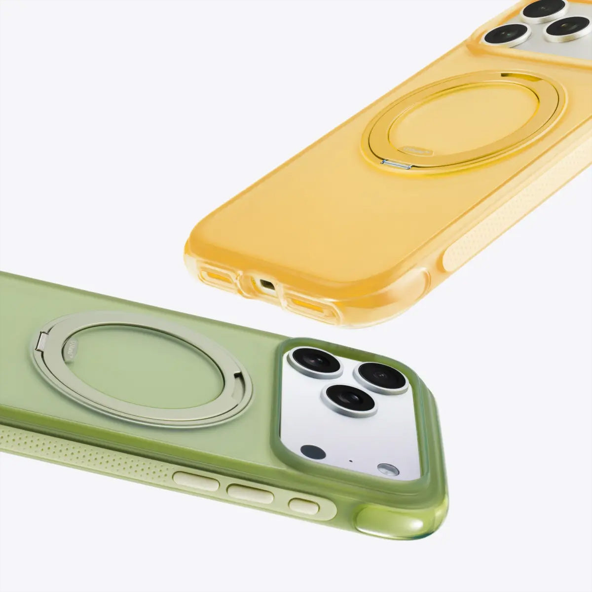 Torras Ostand R Air Backcover – für Apple iPhone 17 Pro Max, MagSafe, mit Ständer, PC+TPU, Gelb