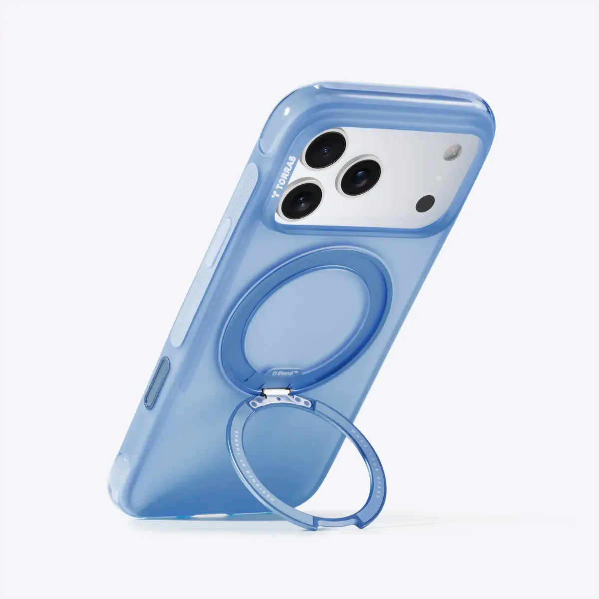 Torras Ostand R Air – Backcover – für Apple iPhone 17 Pro Max, MagSafe, mit Ständer, PC+TPU, Blau