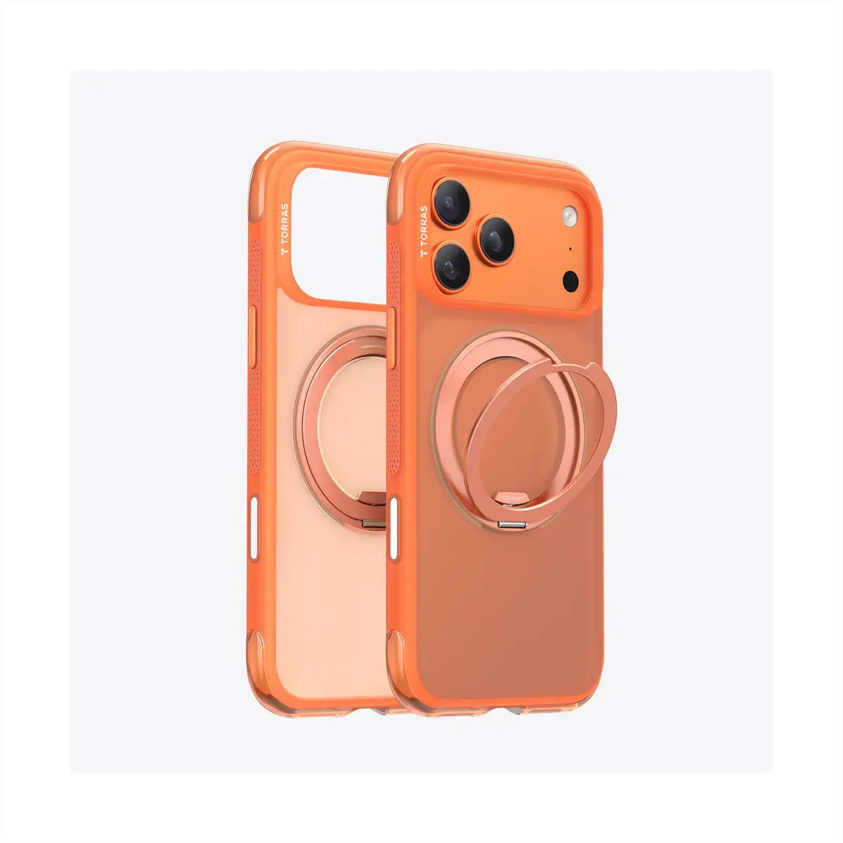 Torras Ostand R Air Backcover – für Apple iPhone 17 Pro, MagSafe, mit Ständer, PC+TPU, Orange