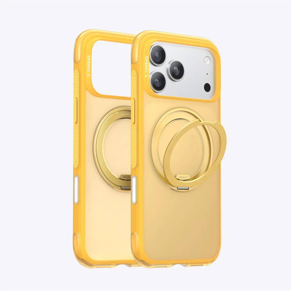 Torras Ostand R Air Backcover – für Apple iPhone 17 Pro, MagSafe, mit Ständer, PC+TPU, Gelb