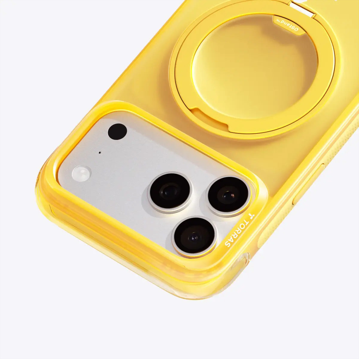 Torras Ostand R Air Backcover – für Apple iPhone 17 Pro, MagSafe, mit Ständer, PC+TPU, Gelb