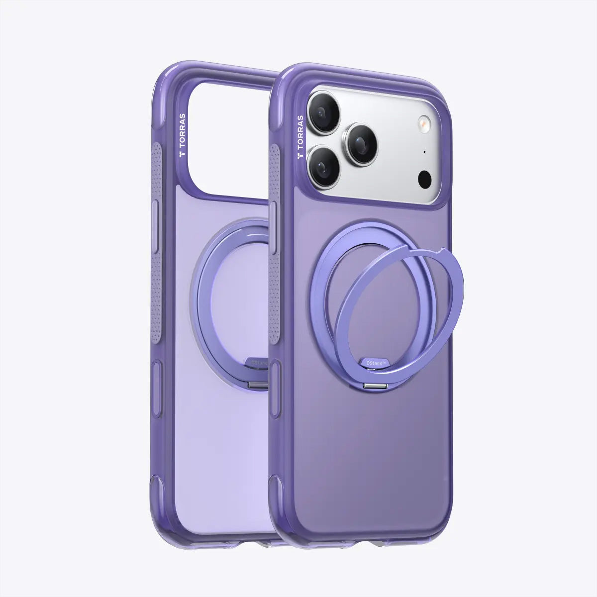 Torras Ostand R Air Backcover – für Apple iPhone 17 Pro, MagSafe, mit Ständer, PC+TPU, Violett