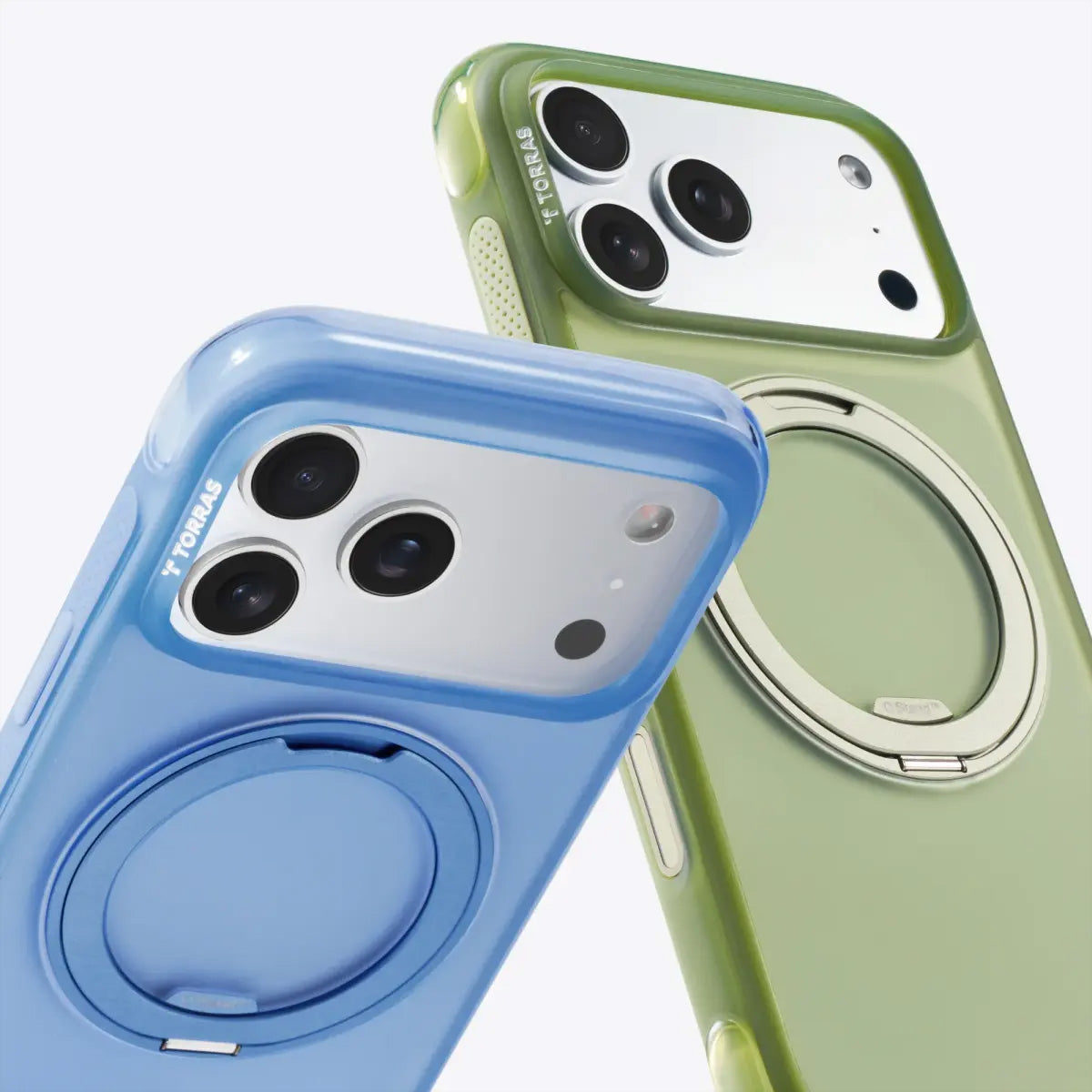 Torras Ostand R Air – Backcover – für Apple iPhone 17 Pro, MagSafe, mit Ständer, PC+TPU, Grün