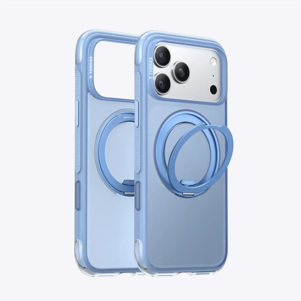 Torras Ostand R Air Backcover – für Apple iPhone 17 Pro, MagSafe, mit Ständer, PC+TPU, blau